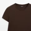 100% βαμβακερό T-shirt με λεπτομέρεια ραφής 100% βαμβακερό T-shirt με λεπτομέρεια ραφής