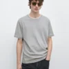 100% βαμβακερό T-shirt με λεπτομέρεια σε αντίθεση 100% βαμβακερό T-shirt με λεπτομέρεια σε αντίθεση
