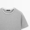 100% βαμβακερό T-shirt με λεπτομέρεια σε αντίθεση 100% βαμβακερό T-shirt με λεπτομέρεια σε αντίθεση
