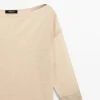 Ελαφρύ T-shirt από μείγμα μαλλιού και λινού