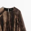 Φορέμα με ριχτό ύφασμα και animal print Φορέμα με ριχτό ύφασμα και animal print