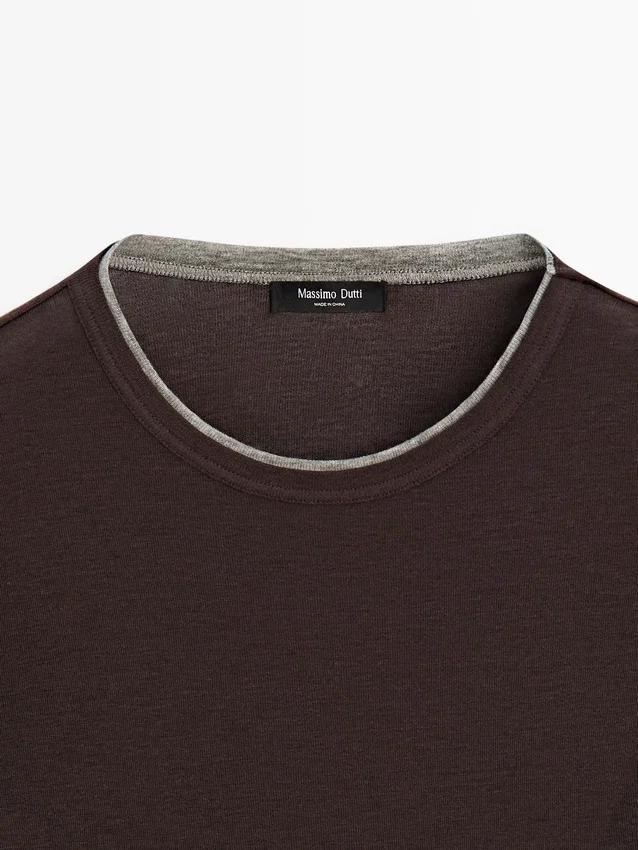 Μακρυμάνικο T-shirt με διπλή επένδυση Μακρυμάνικο T-shirt με διπλή επένδυση