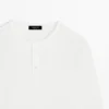 Μακρυμάνικο T-shirt με λαιμόκοψη Henley Μακρυμάνικο T-shirt με λαιμόκοψη Henley