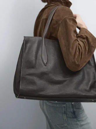 Μεγάλη τσάντα tote από δέρμα Nappa με το λογότυπο Md