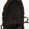 Μοκασίνια από σπλιτ δέρμα με πτυχωτό φιόγκο