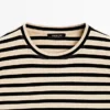 Oversize ριγέ T-shirt από μείγμα βαμβακιού Oversize ριγέ T-shirt από μείγμα βαμβακιού