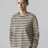 Oversize ριγέ T-shirt από μείγμα βαμβακιού Oversize ριγέ T-shirt από μείγμα βαμβακιού