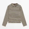 Oversize ριγέ T-shirt από μείγμα βαμβακιού Oversize ριγέ T-shirt από μείγμα βαμβακιού