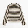 Oversize ριγέ T-shirt από μείγμα βαμβακιού Oversize ριγέ T-shirt από μείγμα βαμβακιού