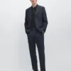 Παντελόνι κοστούμι από μείγμα Cool Wool με καρό μοτίβο