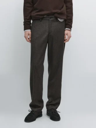 Παντελόνια από μίγμα μαλλιού σε ύφασμα twill