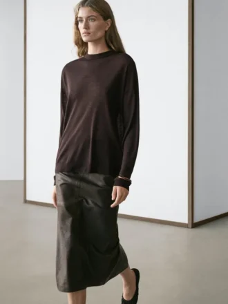 Πλεκτό πουλόβερ από μείγμα μαλλιού σε oversize μέγεθος
