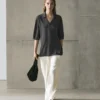 Πλεκτό πουλόβερ oversize από μείγμα μεταξιού και μαλλιού Πλεκτό πουλόβερ oversize από μείγμα μεταξιού και μαλλιού