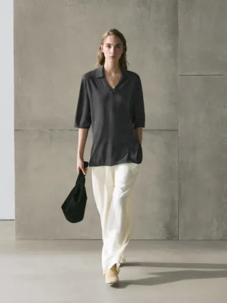 Πλεκτό πουλόβερ oversize από μείγμα μεταξιού και μαλλιού