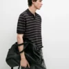Πλεκτό πουλόβερ Polo Μπλούζα με ρίγες σε αντίθεση Πλεκτό πουλόβερ Polo Μπλούζα με ρίγες σε αντίθεση