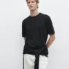 Πλεκτό βαμβακερό T-shirt Πλεκτό βαμβακερό T-shirt