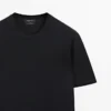 Πλεκτό βαμβακερό T-shirt Πλεκτό βαμβακερό T-shirt