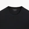 Πλεκτό βαμβακερό T-shirt Πλεκτό βαμβακερό T-shirt