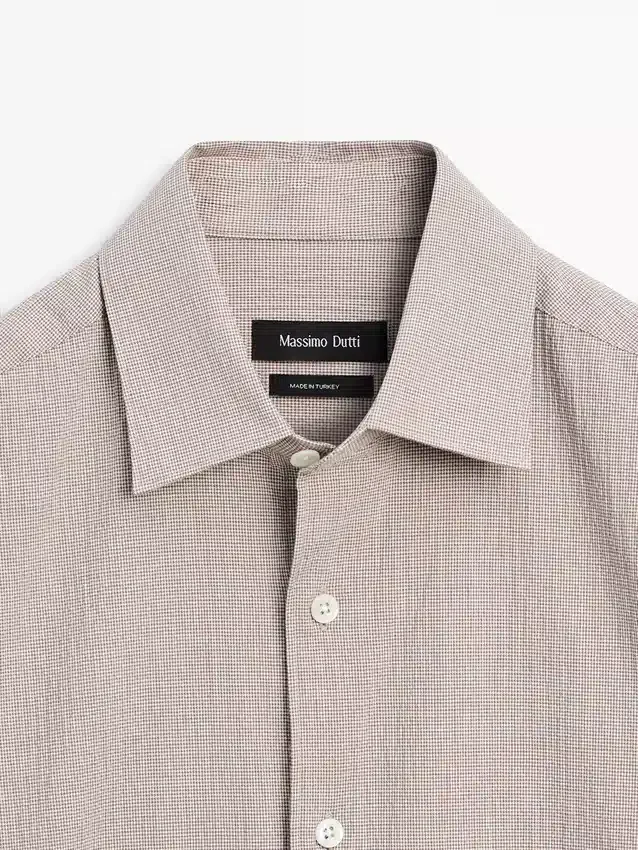Πουκάμισα από μείγμα βαμβακιού με μοτίβο houndstooth Πουκάμισα από μείγμα βαμβακιού με μοτίβο houndstooth