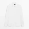 Πουκάμισο Slim Fit από 100% βαμβακερό ποπλίν Πουκάμισο Slim Fit από 100% βαμβακερό ποπλίν