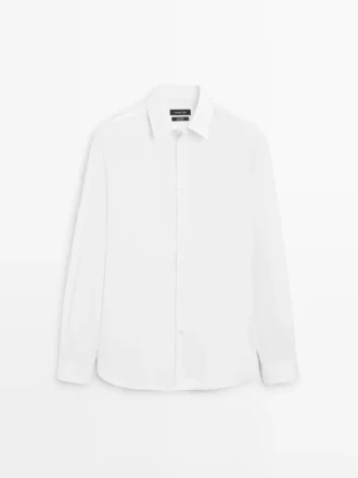 Πουκάμισο Slim Fit από 100% βαμβακερό ποπλίν