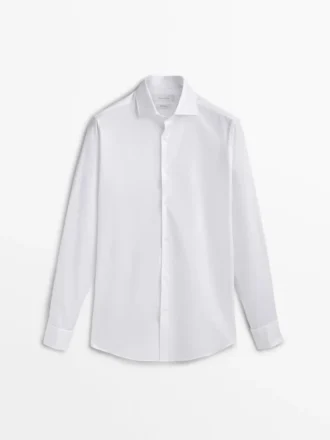 Πουκάμισο Slim Fit από βαμβάκι με διπλά μανίκια