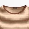 Ριγέ βαμβακερό T-shirt με μακριά μανίκια Ριγέ βαμβακερό T-shirt με μακριά μανίκια