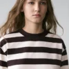 Ριγέ βαμβακερό T-shirt με μακριά μανίκια Ριγέ βαμβακερό T-shirt με μακριά μανίκια