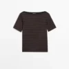 Ριγές T-shirts με κοντό μανίκι και λαιμόκοψη τύπου «boat neck»