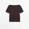 Ριγές T-shirts με κοντό μανίκι και λαιμόκοψη τύπου «boat neck»