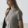 T-shirt από μείγμα μαλλιού με δαντελένια λεπτομέρεια T-shirt από μείγμα μαλλιού με δαντελένια λεπτομέρεια