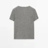 T-shirt από μείγμα μαλλιού με δαντελένια λεπτομέρεια T-shirt από μείγμα μαλλιού με δαντελένια λεπτομέρεια