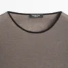 T-shirt από μείγμα μαλλιού με λεπτομέρειες σε αντίθεση T-shirt από μείγμα μαλλιού με λεπτομέρειες σε αντίθεση