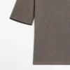 T-shirt από μείγμα μαλλιού με λεπτομέρειες σε αντίθεση T-shirt από μείγμα μαλλιού με λεπτομέρειες σε αντίθεση