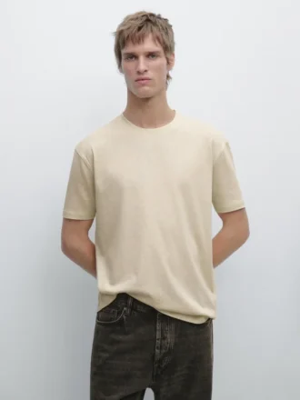 T-shirt με κοντά μανίκια από μείγμα βαμβακιού