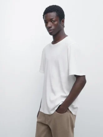 T-shirts με κοντά μανίκια από μείγμα λινού