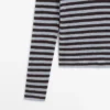 T-shirts με ρίγες από μείγμα βαμβακιού και μακριά μανίκια