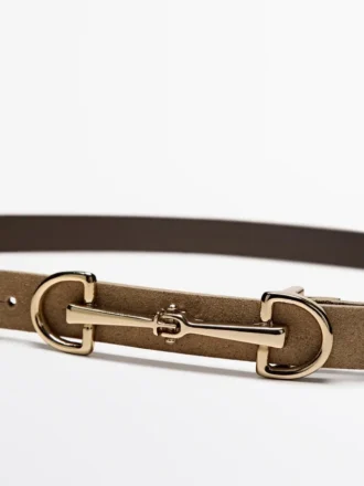 Ζώνη από σπασμένο σουέτ δέρμα Equestrian στυλ